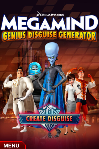 Emulate iPhone app Megamind Genius Disguise Generator using MyAndroid