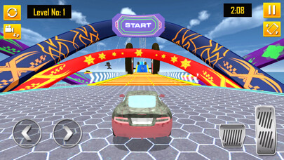 Emulate iPhone app Mega Ramp Car Racing using MyAndroid