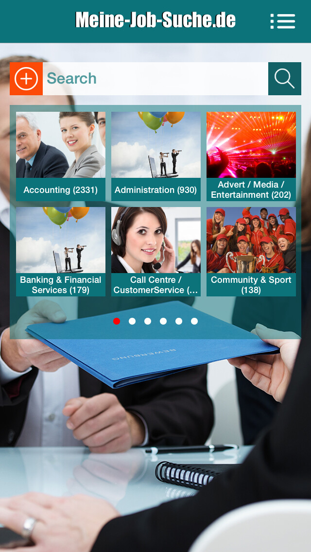 Emulate iPhone app Meine Job Suche using MyAndroid