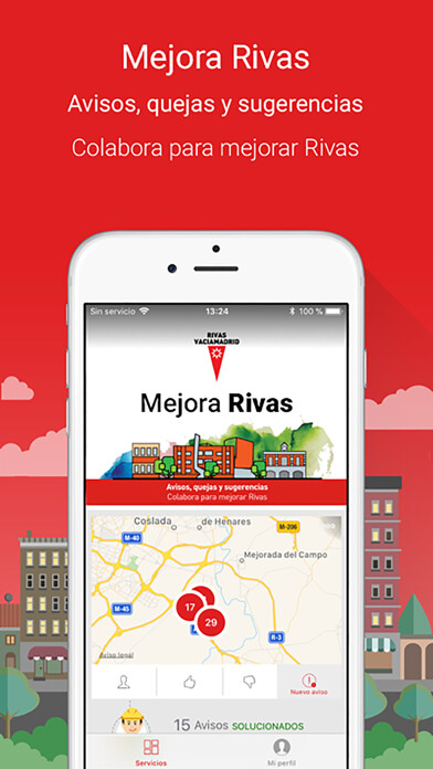 Emulate iPhone app Mejora Rivas using MyAndroid