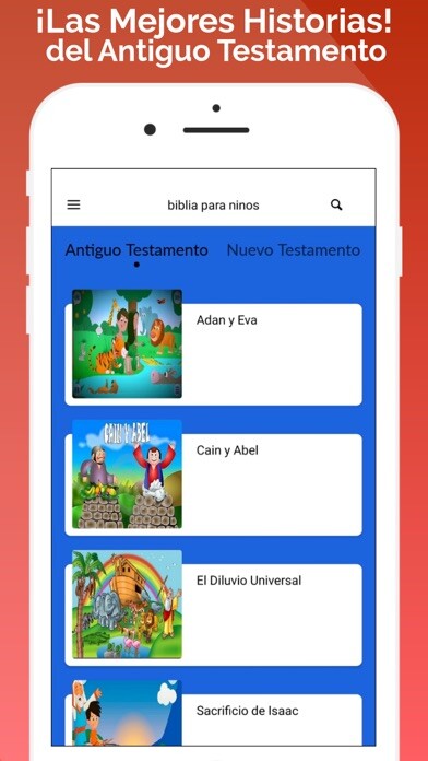 Emulate iPhone app Mejores Historias de la Biblia using MyAndroid
