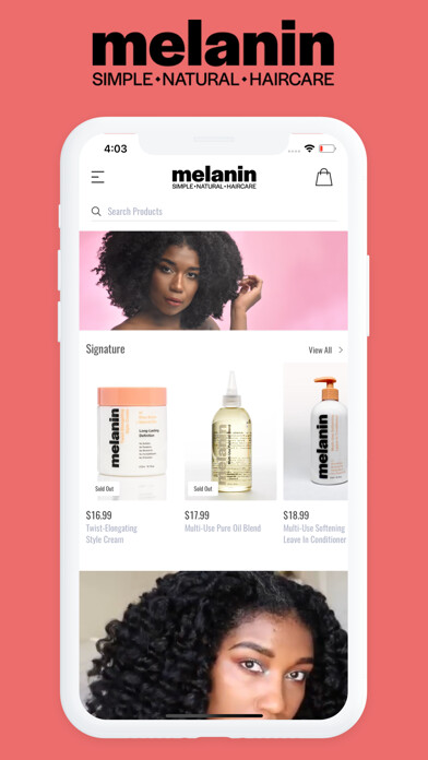 Emulate iPhone app Melanin Haircare using MyAndroid