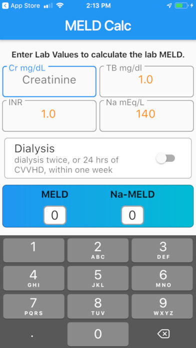 Emulate iPhone app MELD Calculator using MyAndroid Emulate iPhone app MELD Calculator using MyAndroid