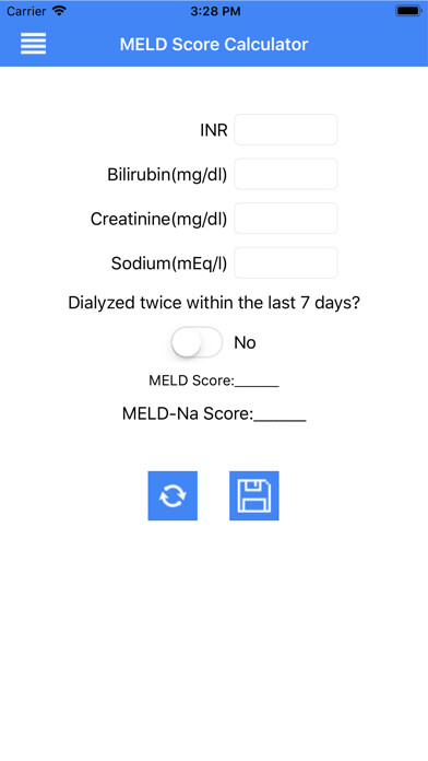 Emulate iPhone app MELD Score Calculator using MyAndroid Emulate iPhone app MELD Score Calculator using MyAndroid