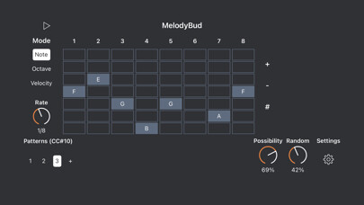 Emulate iPhone app MelodyBud Generative Sequencer using MyAndroid