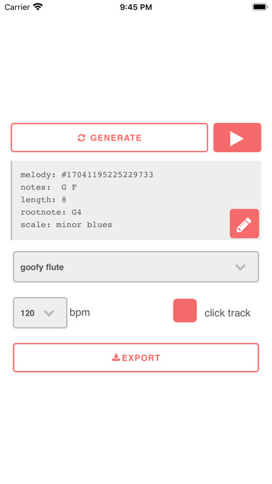 Emulate iPhone app Melody Generator using MyAndroid Emulate iPhone app Melody Generator using MyAndroid