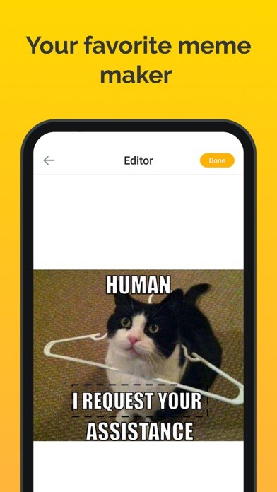 Emulate iPhone app Memasik: Meme maker app using MyAndroid