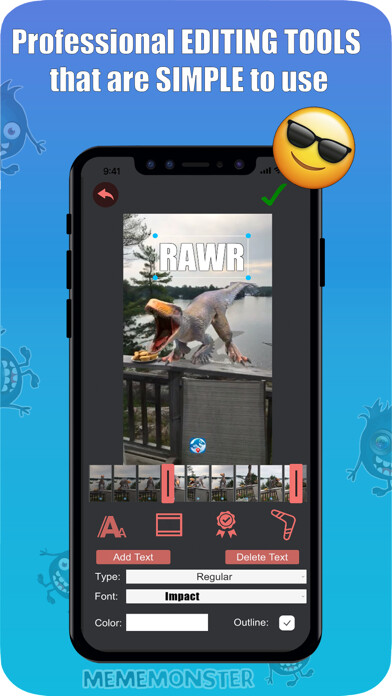 Emulate iPhone app MemeMonster using MyAndroid