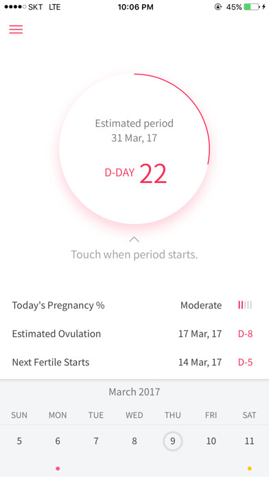 Emulate iPhone app Me! - Menstrual Calendar using MyAndroid Emulate iPhone app Me! - Menstrual Calendar using MyAndroid