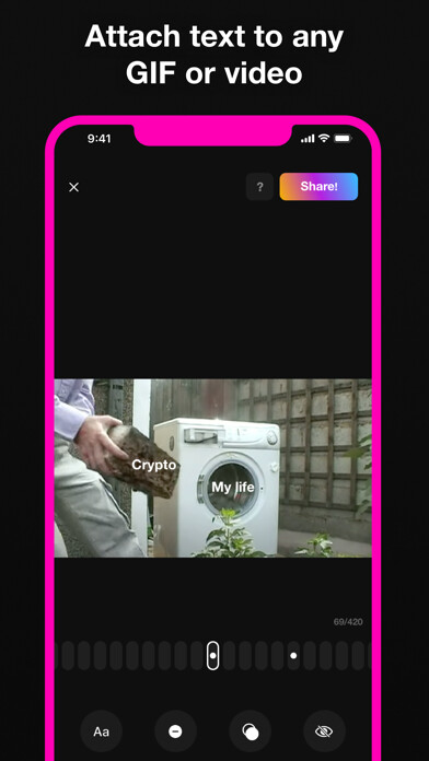Emulate iPhone app Memeo - Meme video maker using MyAndroid