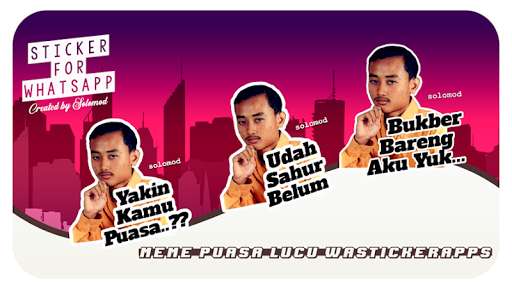 Run android online APK Meme Puasa 2021 Stiker Puasa Lucu WAStickerApps from MyAndroid or emulate Meme Puasa 2021 Stiker Puasa Lucu WAStickerApps using MyAndroid