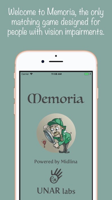 Emulate iPhone app Memoria by UNAR Labs using MyAndroid