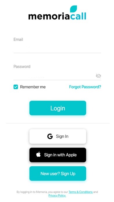 Emulate iPhone app MemoriaCall Video Conferencing using MyAndroid
