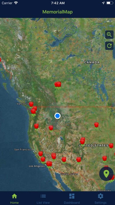 Emulate iPhone app MemorialMap using MyAndroid