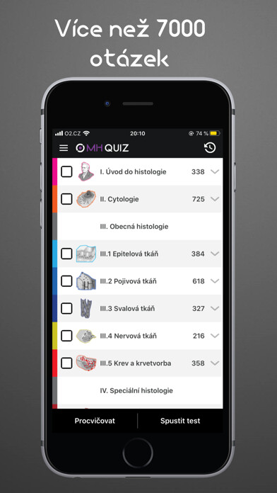 Emulate iPhone app Memorix Histology QUIZ using MyAndroid