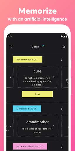 Run android online APK Memorize: Learn English Words with Flashcards from MyAndroid or emulate Memorize: Learn English Words with Flashcards using MyAndroid