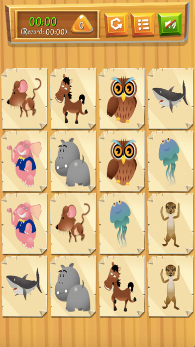 Emulate iPhone app Memory Cartoon - Animals using MyAndroid
