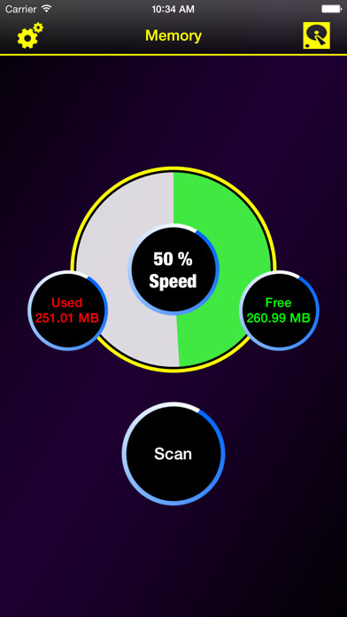 Emulate iPhone app Memory & Disk Scanner - Check System Information using MyAndroid Emulate iPhone app Memory & Disk Scanner - Check System Information using MyAndroid