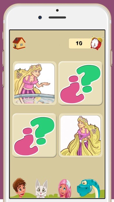 Emulate iPhone app Memory game for girls: princess Rapunzel: learning game for girls using MyAndroid