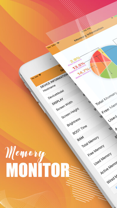 Emulate iPhone app Memory Monitor: Storage Info using MyAndroid