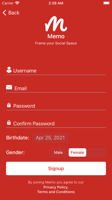 Emulate iPhone app Memo - Social App using MyAndroid Emulate iPhone app Memo - Social App using MyAndroid