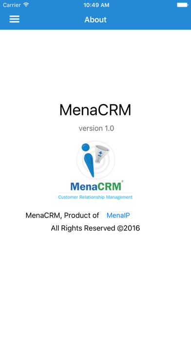 Emulate iPhone app MenaCRM using MyAndroid