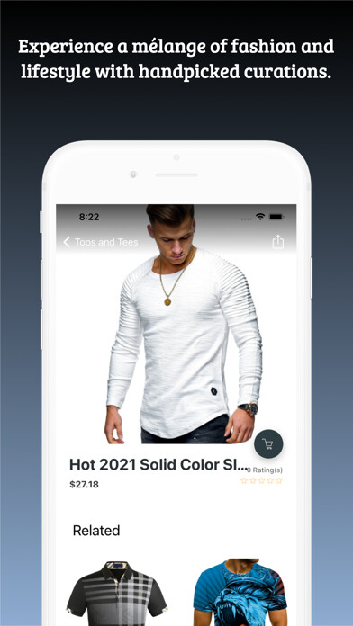 Emulate iPhone app Men Clothes Shopping Online using MyAndroid