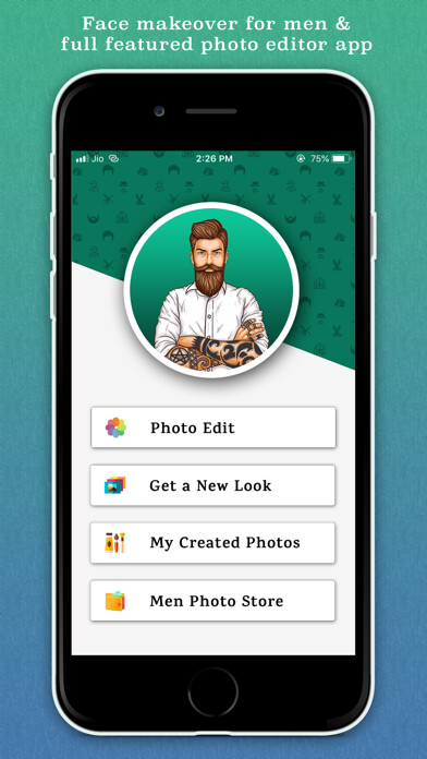 Emulate iPhone app Men Hairstyle Changer using MyAndroid