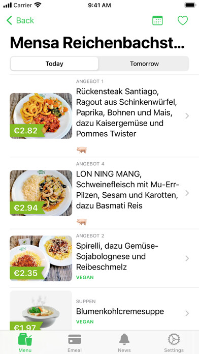 Emulate iPhone app Mensa Dresden using MyAndroid Emulate iPhone app Mensa Dresden using MyAndroid