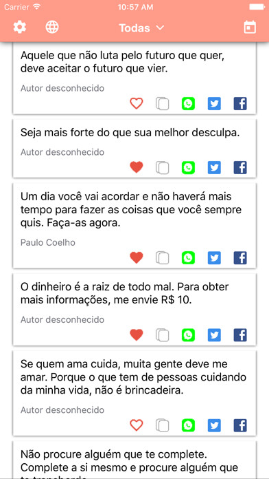 Emulate iPhone app Mensagens e Frases - Mensagens Diárias e Muito Mais! using MyAndroid
