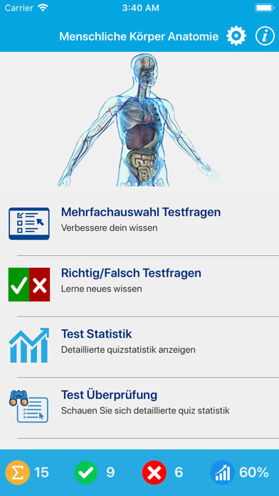 Emulate iPhone app Menschliche Körper Anatomie using MyAndroid