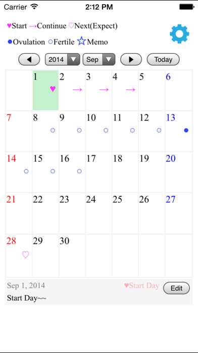 Emulate iPhone app Menstrual Calendar Diary using MyAndroid Emulate iPhone app Menstrual Calendar Diary using MyAndroid