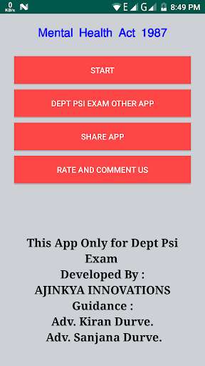 Emulate Android APK Mental Health Act 1987