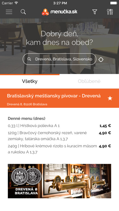 Emulate iPhone app Menucka.sk using MyAndroid Emulate iPhone app Menucka.sk using MyAndroid