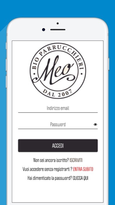 Emulate iPhone app Meo Parrucchieri using MyAndroid