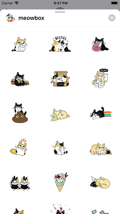 Emulate iPhone app meowbox Stickers using MyAndroid Emulate iPhone app meowbox Stickers using MyAndroid