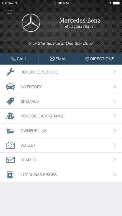 Emulate iPhone app Mercedes-Benz of Laguna Niguel using MyAndroid