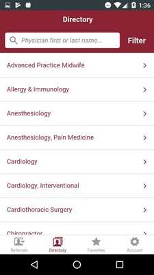 Emulate Android APK Mercy Physician Directory