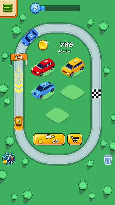 Emulate iPhone app Merge Cars - Evolution Clicker using MyAndroid