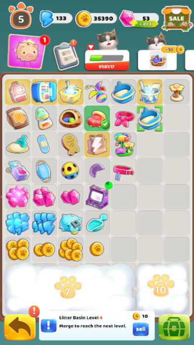 Emulate iPhone app Merge Cat - Merge 2 Game using MyAndroid