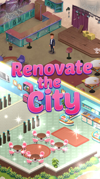 Emulate iPhone app Merge City - Design Mansion using MyAndroid