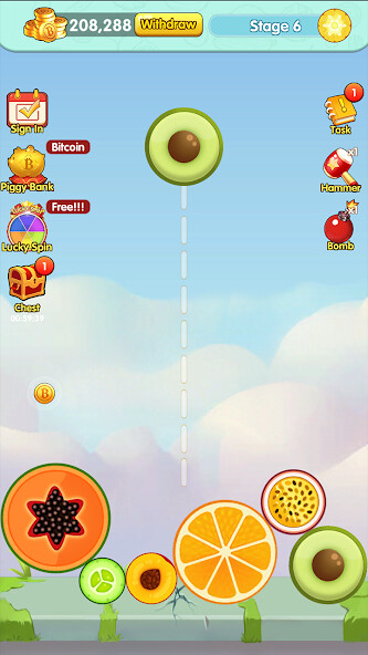 Emulate Merge Fruit: Bitcoin Game from MyAndroid or run Merge Fruit: Bitcoin Game using MyAndroid