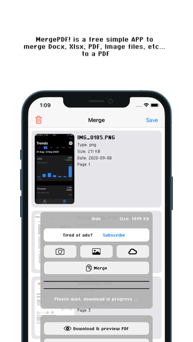 Emulate iPhone app MergePdf! using MyAndroid