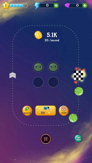 Emulate iPhone app Merge Planets Space using MyAndroid