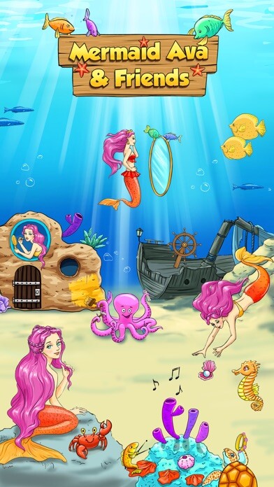 Emulate iPhone app Mermaid Ava and Friends - Ocean Princess Hair Care, Make Up Salon, Dress Up and Underwater Adventures using MyAndroid