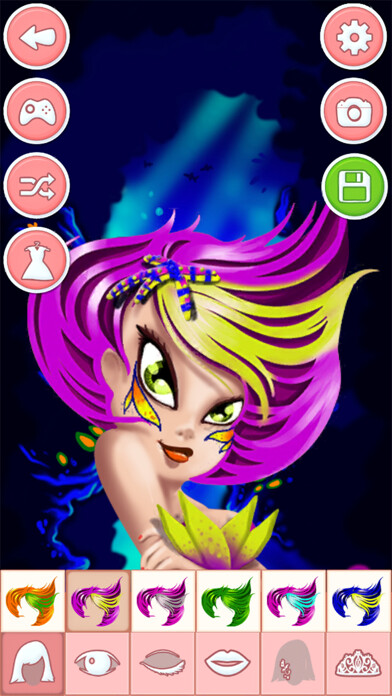 Emulate iPhone app Mermaid Dressup&Makeup - A Mermaid Princess Salon Spa Makeover using MyAndroid
