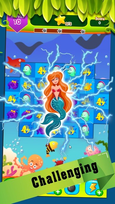 Emulate iPhone app Mermaid party : Undersea adventure with match 3 using MyAndroid