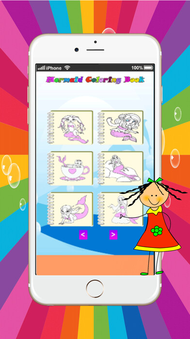Emulate iPhone app Mermaid Princess magical girl coloring pages:free printable using MyAndroid Emulate iPhone app Mermaid Princess magical girl coloring pages:free printable using MyAndroid