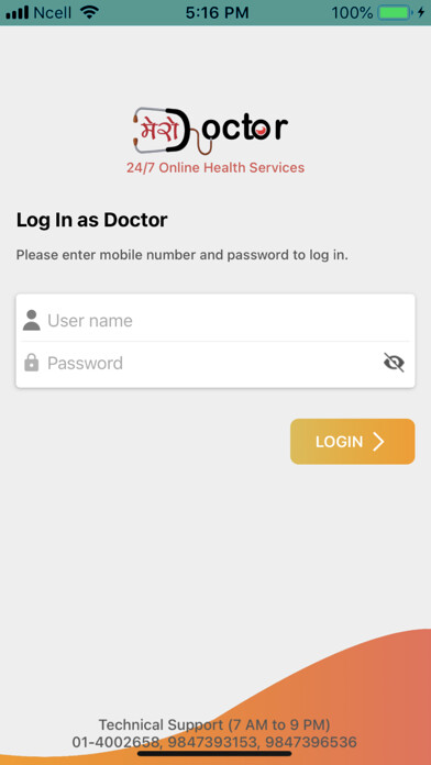 Emulate iPhone app Mero Doctor - Doctor using MyAndroid