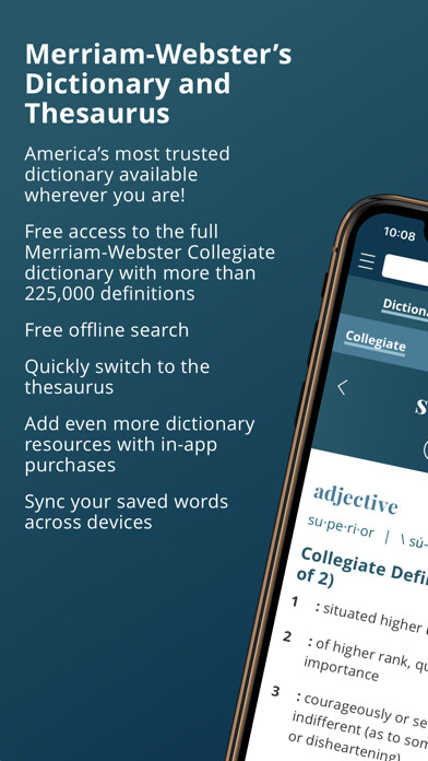Emulate iPhone app Merriam-Webster Dictionary+ using MyAndroid